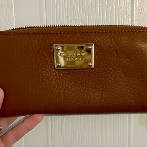 Michael Kors Tan Leather Accessory with Gold Accent